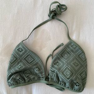 Aerie green crochet bikini top